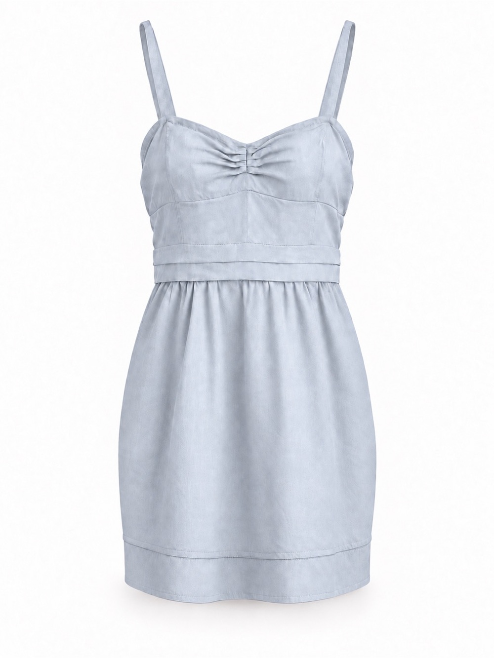 Aritzia Wilfred light blue chambray lyocell linen sweetheart strappy mini dress